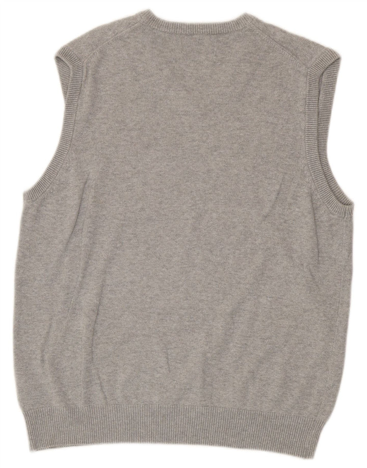 Regata masculina Marks & Spencer Blue Harbour Vest de algodão cinza médio