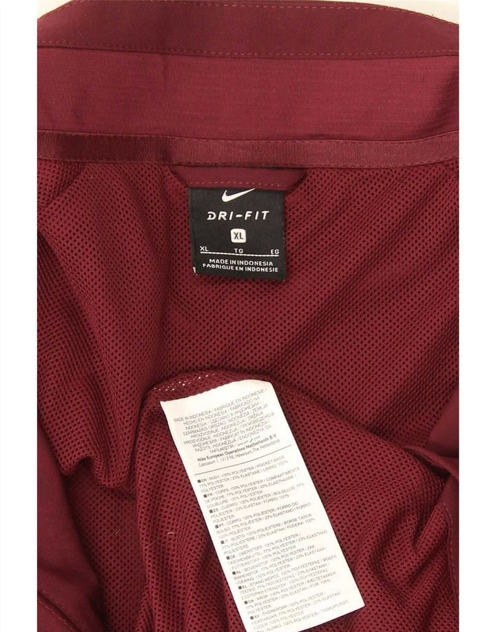 Nike Mens Barcelona Tracksuit Top Jacket XL Borgonha Colourblock Poliéster