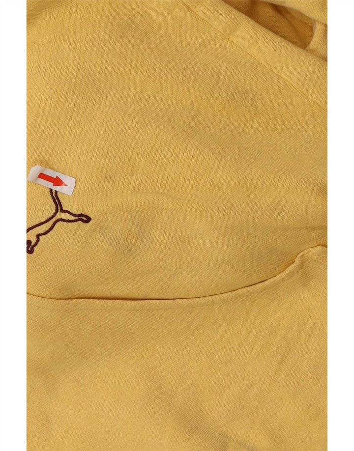 Puma Mens Graphic Hoodie Jumper Médio Algodão Amarelo