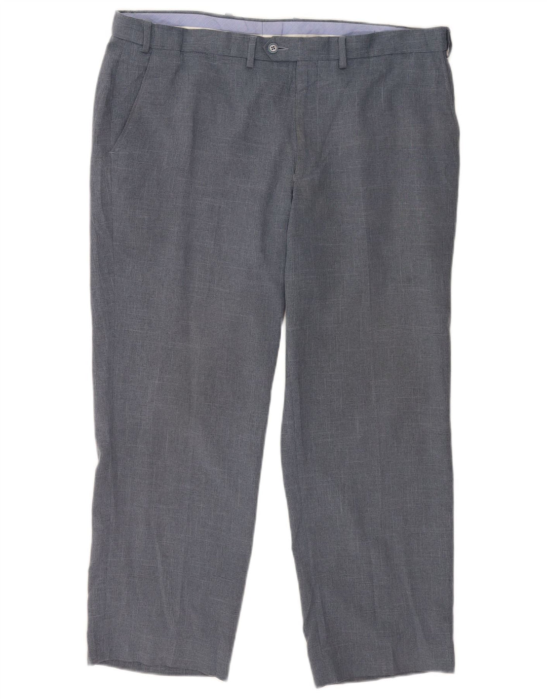Calça masculina de ajuste regular Marks & Spencer W40 L29 poliéster azul marinho