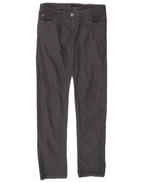 Trussardi Calça masculina slim casual W31 L32 algodão azul marinho