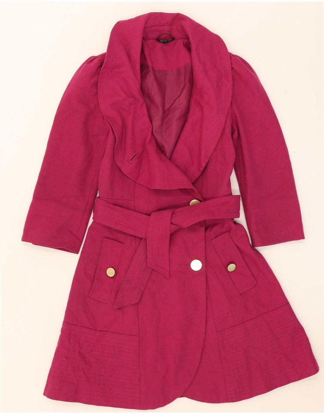 Sobretudo feminino Topshop UK 8 pequena lã rosa