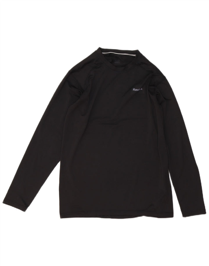 Reebok Mens Top Manga Longa Pequeno Poliéster Preto