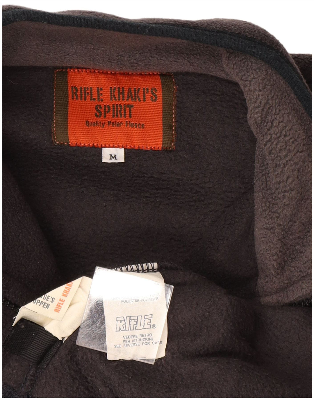 Rifle Mens Zip Neck Fleece Jumper Poliéster Cinza Médio