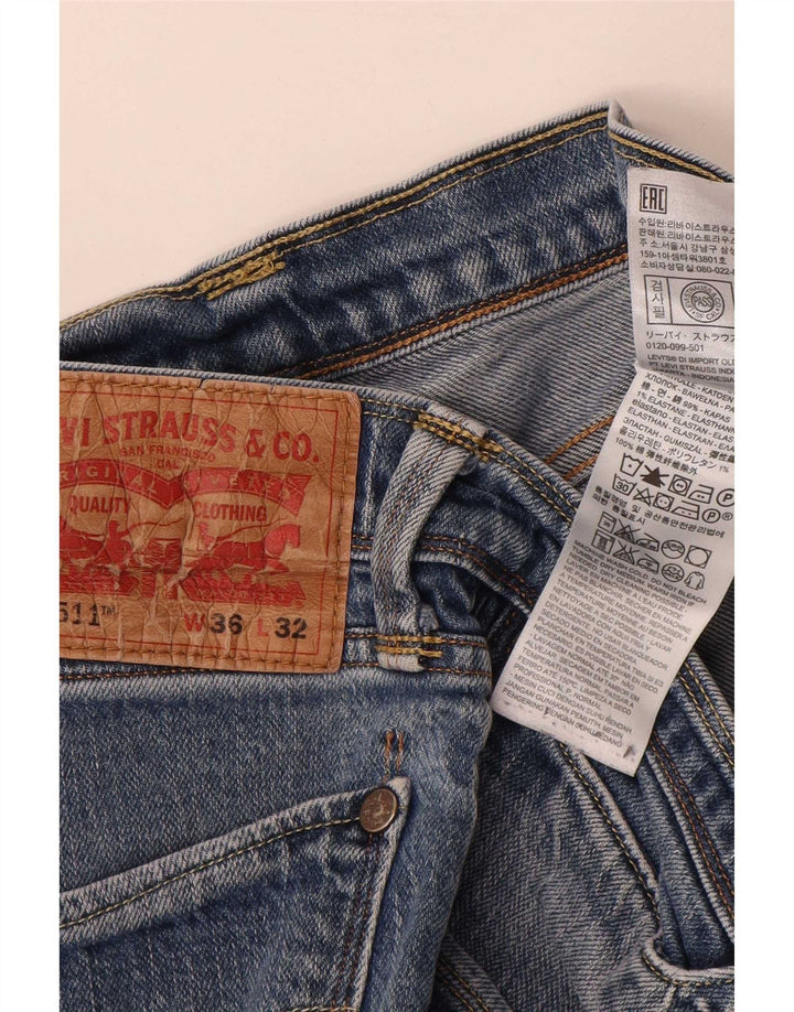 Calça jeans feminina Levi's 511 Slim W36 L29 azul algodão