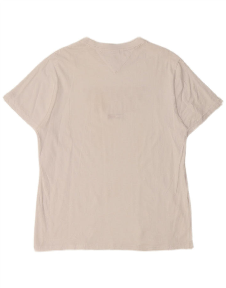 Tommy Hilfiger Camiseta feminina gráfica Top UK 14 Médio Branco