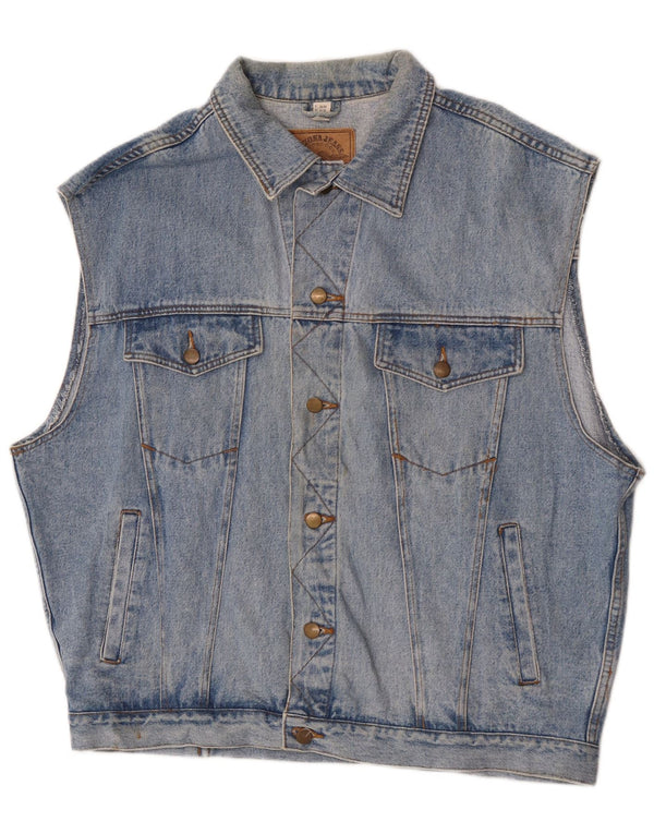 Arizona Jeans Mens Denim Gilet UK 46/48 3XL Algodão Azul