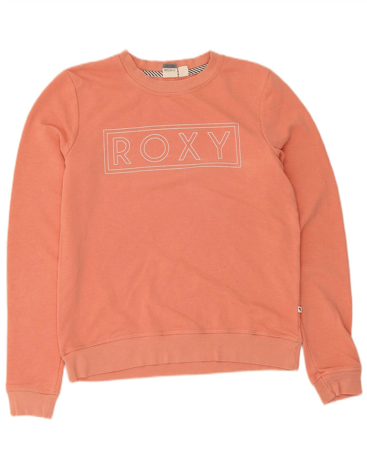 Suéter gráfico feminino Roxy UK 10 pequeno algodão rosa