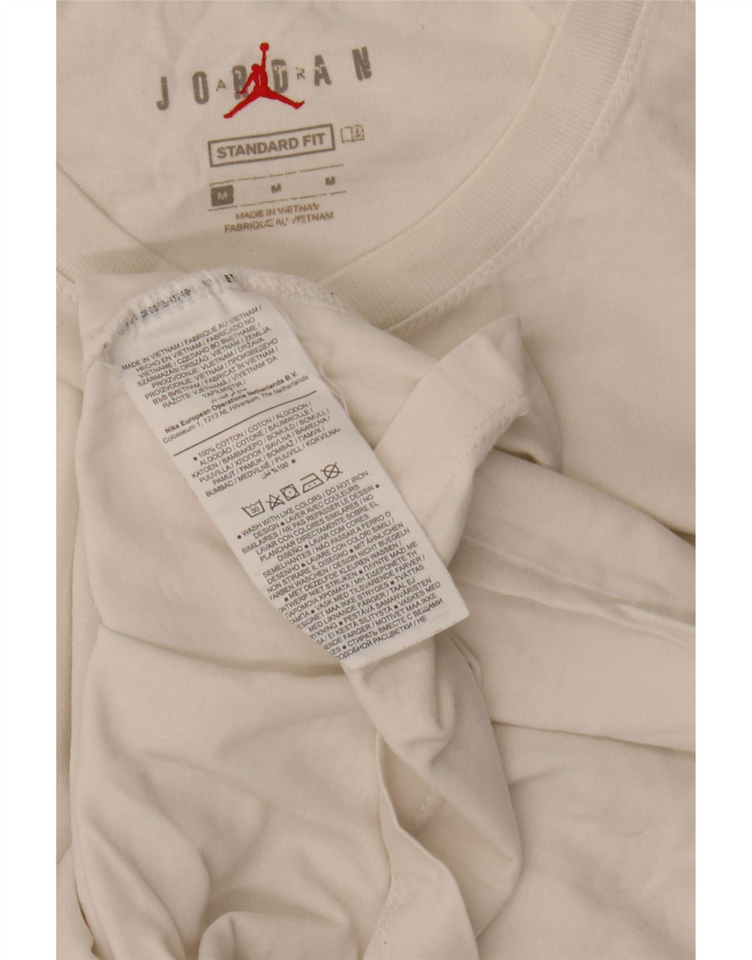 Camiseta Jordan Mens Standard Fit Graphic Top Médio Algodão Branco