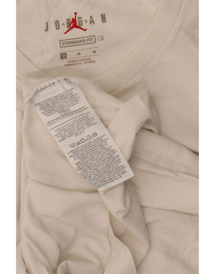 Camiseta Jordan Mens Standard Fit Graphic Top Médio Algodão Branco