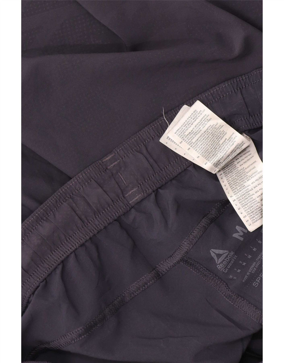 Reebok Mens Speedwick Graphic Sport Shorts Médio Cinza Camuflagem Poliéster