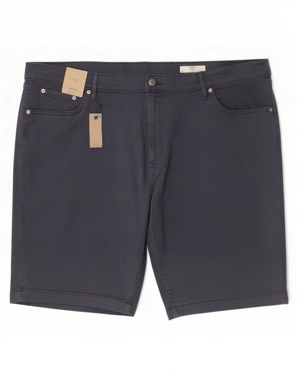 Shorts casuais masculinos Marks & Spencer W44 2XL algodão azul marinho