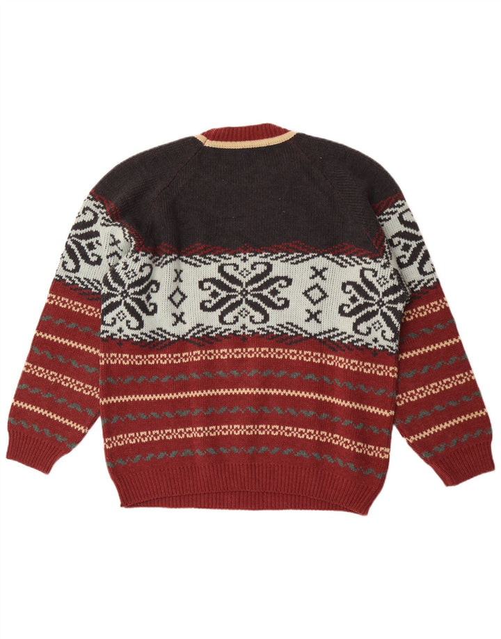 Suéter masculino Lemon com gola redonda XL multicolorido de lã Fair Isle