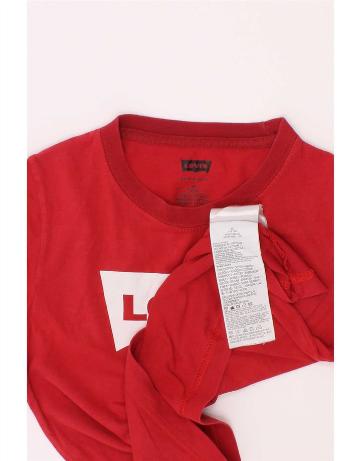 Camiseta Levi's Boys Graphic 5-6 Anos Algodão Vermelho