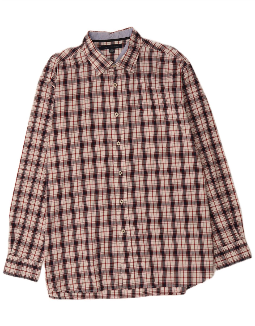 Camisa masculina TOMMY HILFIGER grande algodão xadrez multicolorido