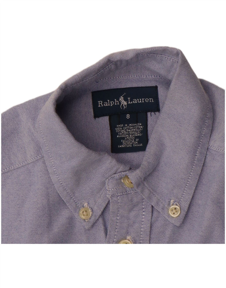 Camisa masculina Ralph Lauren 7-8 anos algodão azul