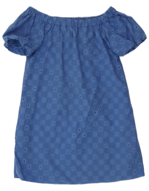 Zara Mini vestido sem ombro feminino UK 10 pequeno azul