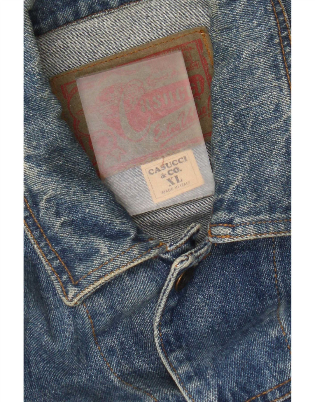 Jaqueta jeans masculina Cassuci UK 42 XL algodão azul