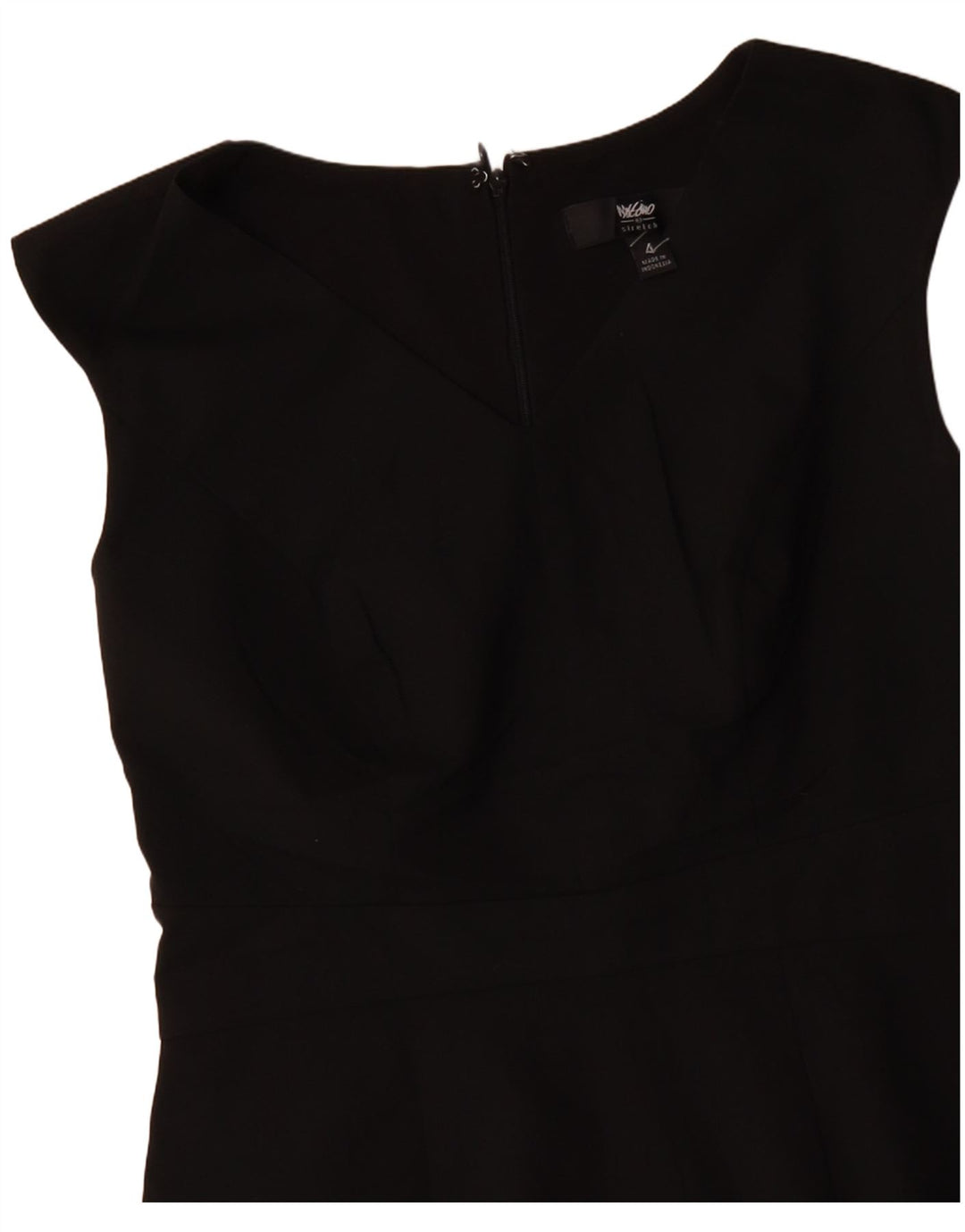 Vestido feminino MOSSIMO sem mangas US 4 pequeno poliéster preto