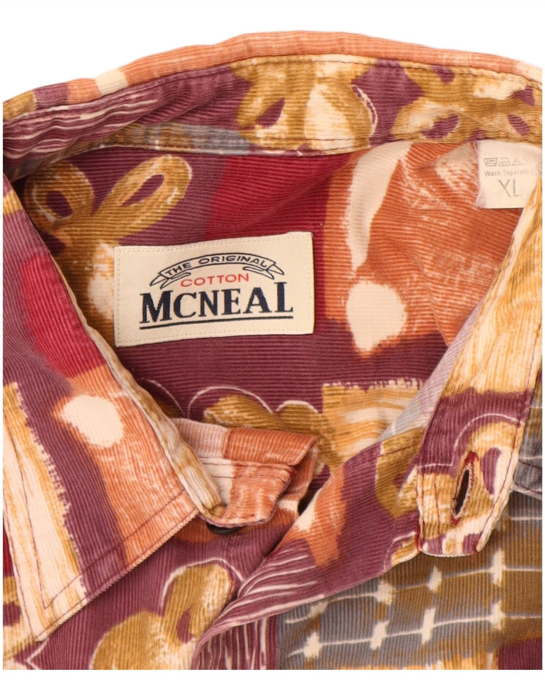 Camisa masculina de veludo MCNEAL XL Borgonha Patchwork