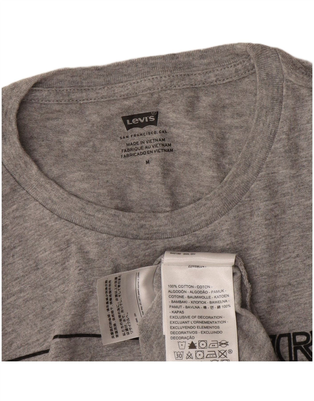 Camiseta masculina gráfica Levi's Top cinza médio algodão