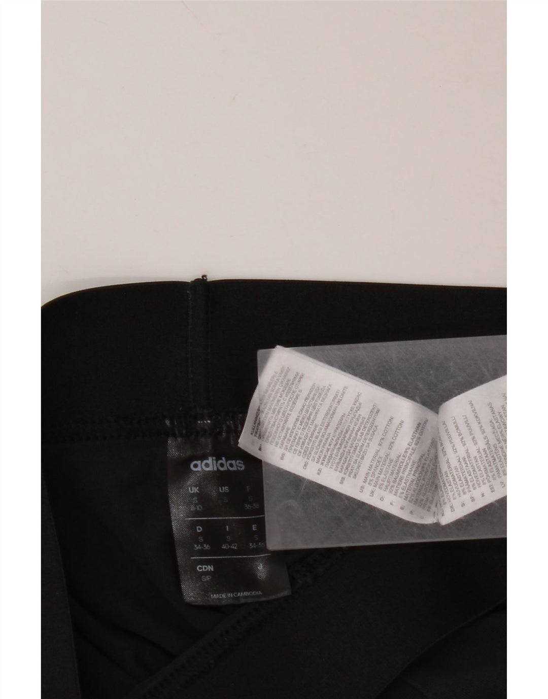 ADIDAS Womens Leggings UK 10 Small Black Cotton