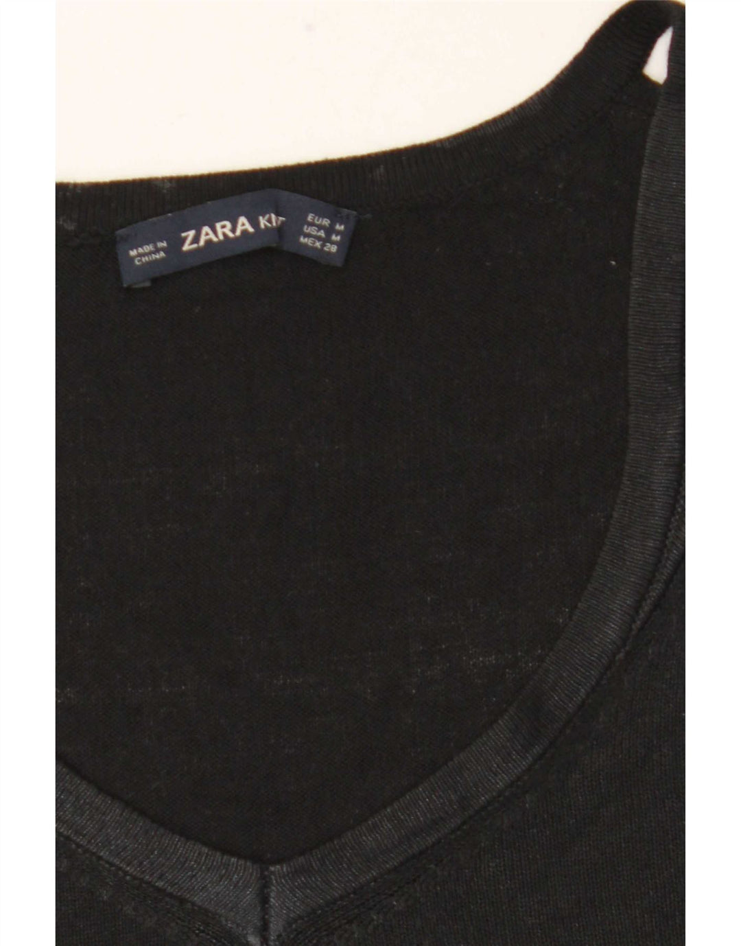 Zara Top feminino manga comprida médio preto
