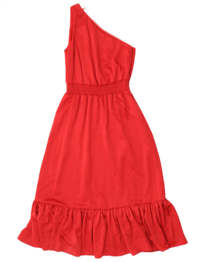 Vestido feminino Michael Kors de um ombro US 2 XS poliéster vermelho