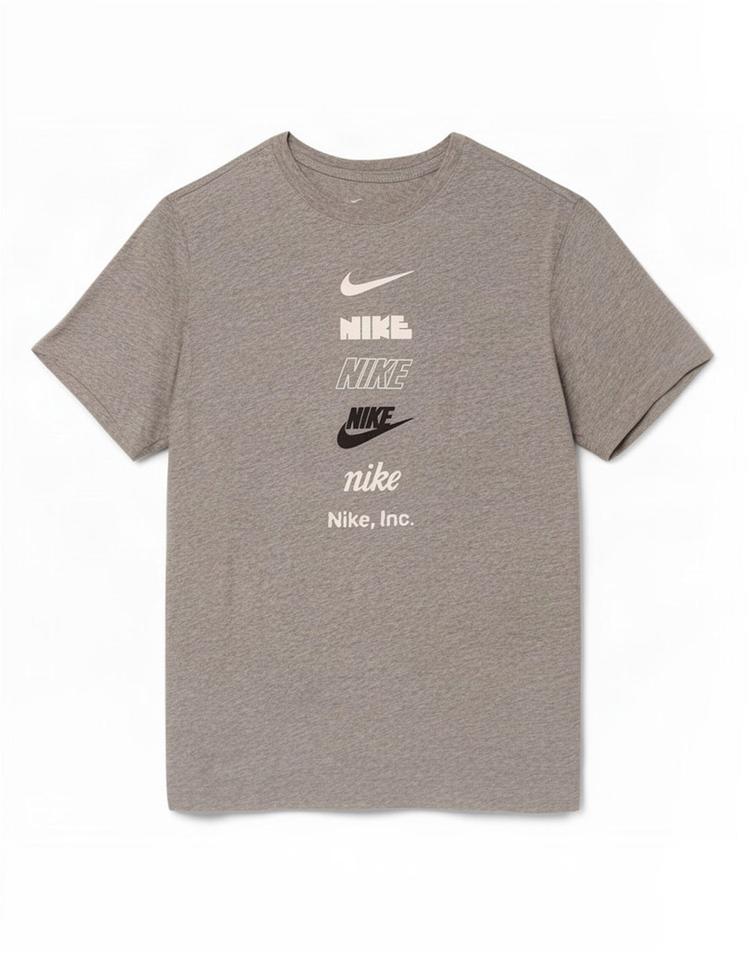 Camiseta Nike masculina gráfica top pequeno cinza manchado