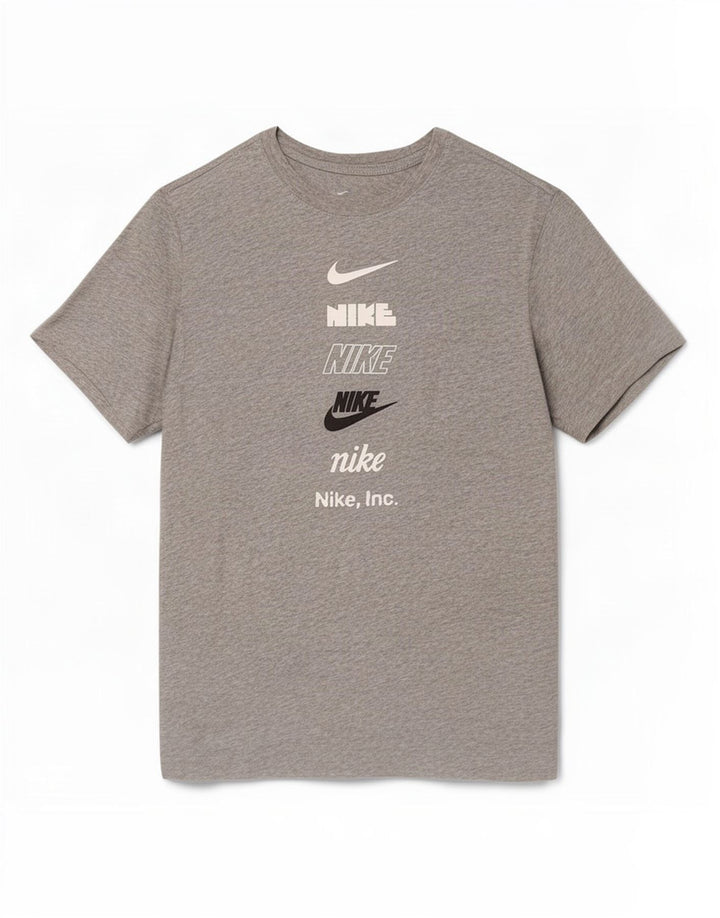 Camiseta Nike masculina gráfica top pequeno cinza manchado