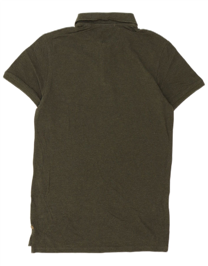 Camisa polo masculina Scotch & Soda de algodão verde médio