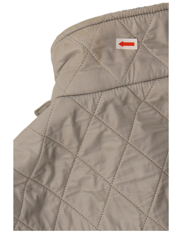 Jaqueta acolchoada feminina BARBOUR UK 8 pequena poliamida cinza