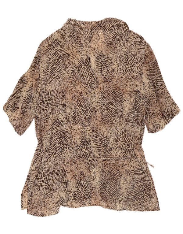 Blusa feminina Perte by Krizia Reino Unido 16 grande marrom estampa animal viscose