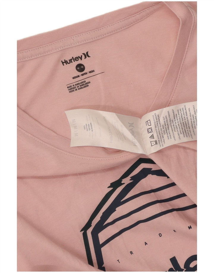 Camiseta gráfica masculina Hurley Top médio algodão rosa
