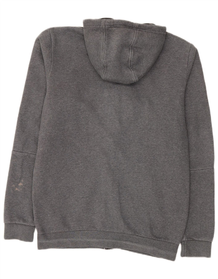 ADIDAS Mens Zip Hoodie Sweater Médio Algodão Cinza