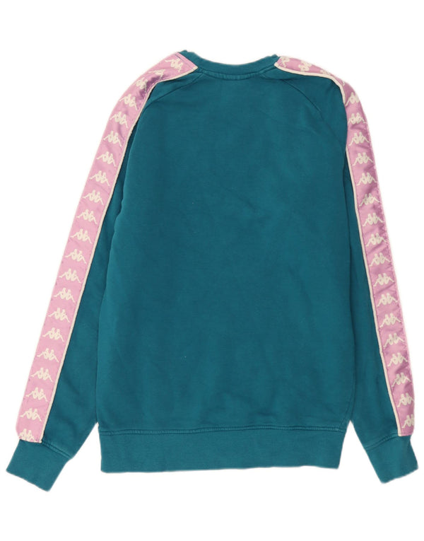 Kappa moletom gráfico masculino jumper XS azul colorblock algodão