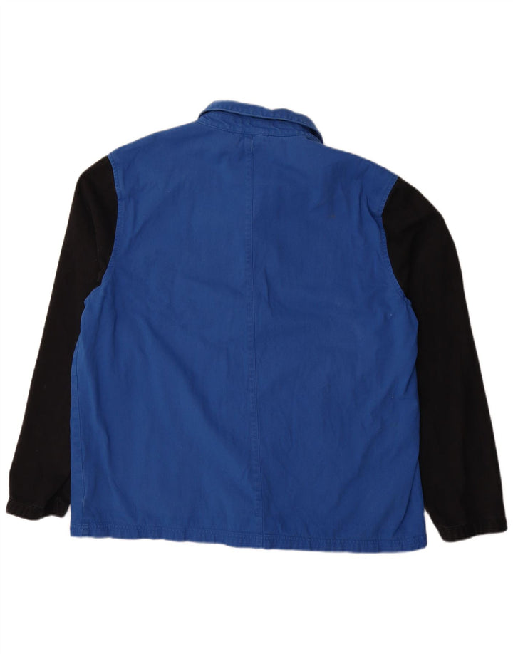 Jaqueta bomber masculina Lyle & Scott Reino Unido 44 2XL algodão colorblock azul