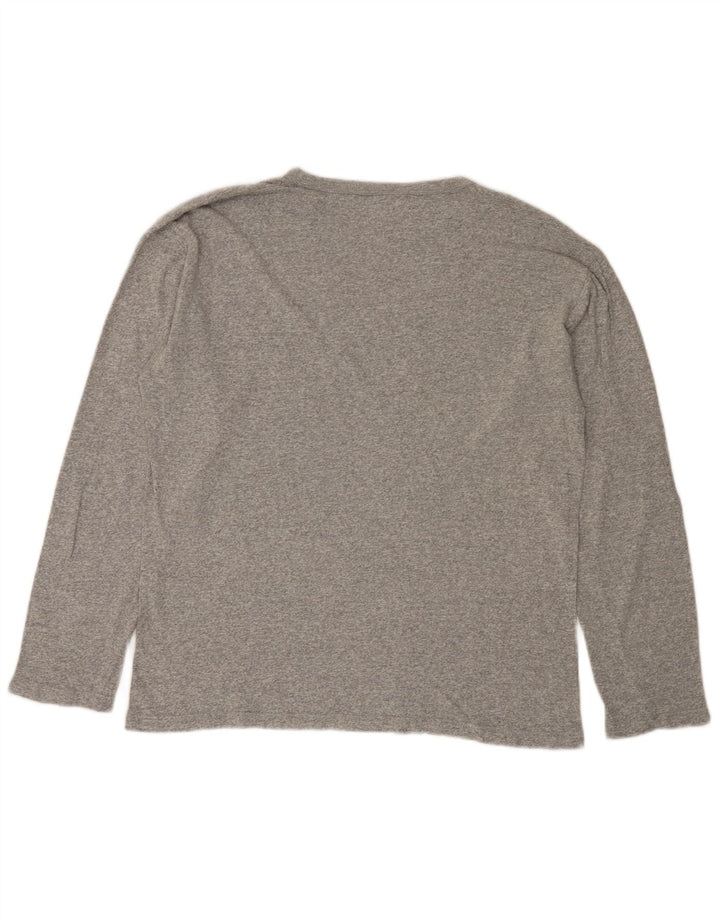 CHAMPION Top gráfico masculino manga longa cinza médio manchado