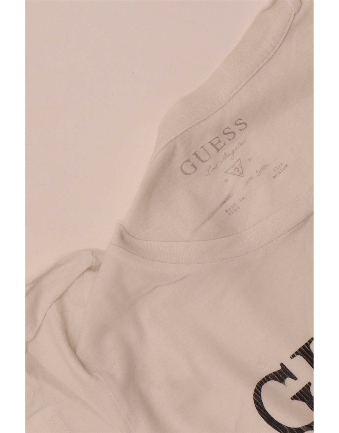 Camiseta feminina Guess com estampa gráfica UK 12 médio branco