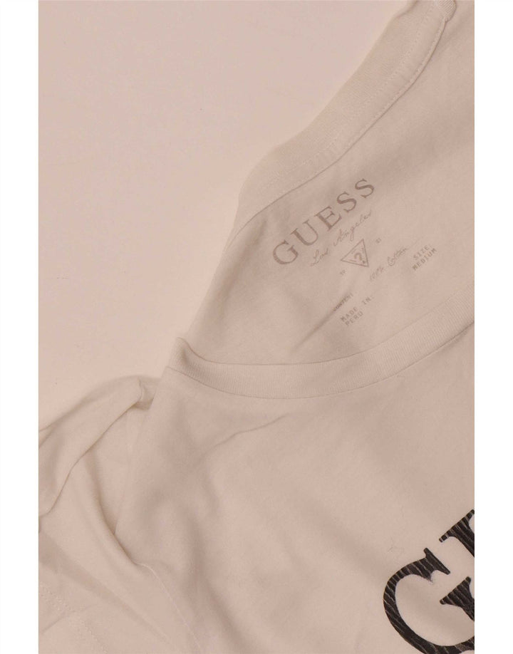 Camiseta feminina Guess com estampa gráfica UK 12 médio branco