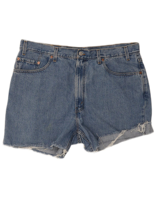 Shorts jeans masculino 550 relaxado Levi's W37 grande algodão azul