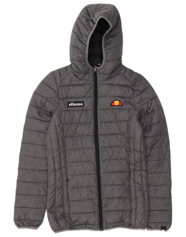 Jaqueta acolchoada com capuz feminina Ellesse UK 6 XS poliéster cinza