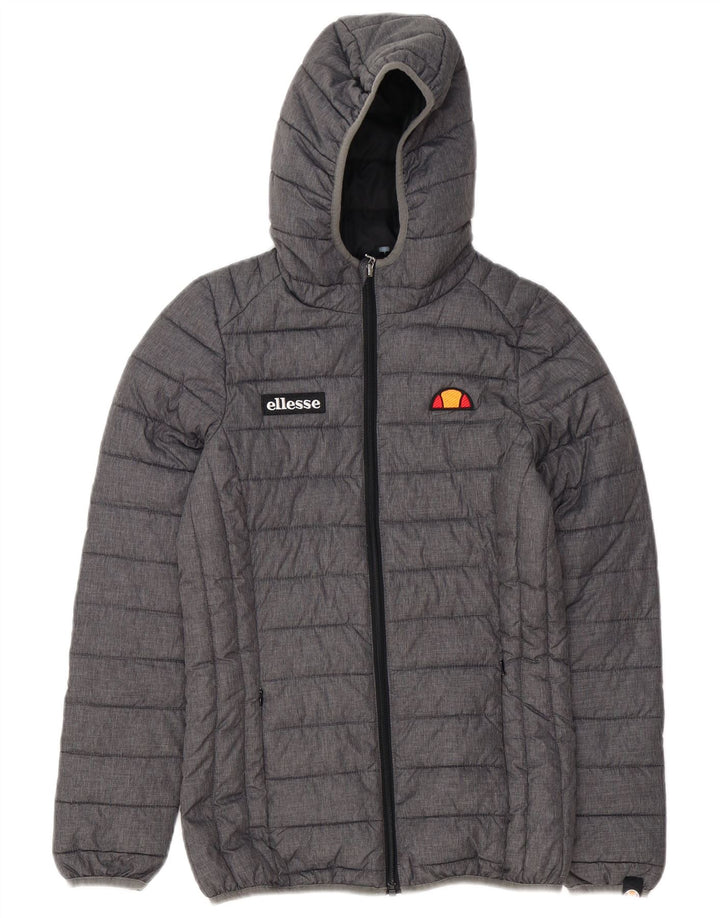 Jaqueta acolchoada com capuz feminina Ellesse UK 6 XS poliéster cinza