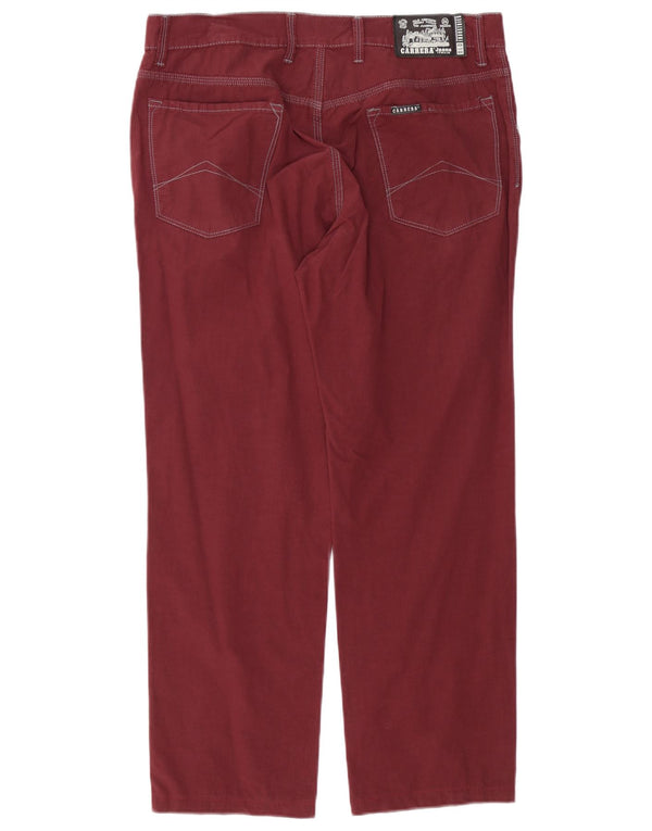 Calça Carrera Masculina Reta Casual W34 L28 Algodão Borgonha