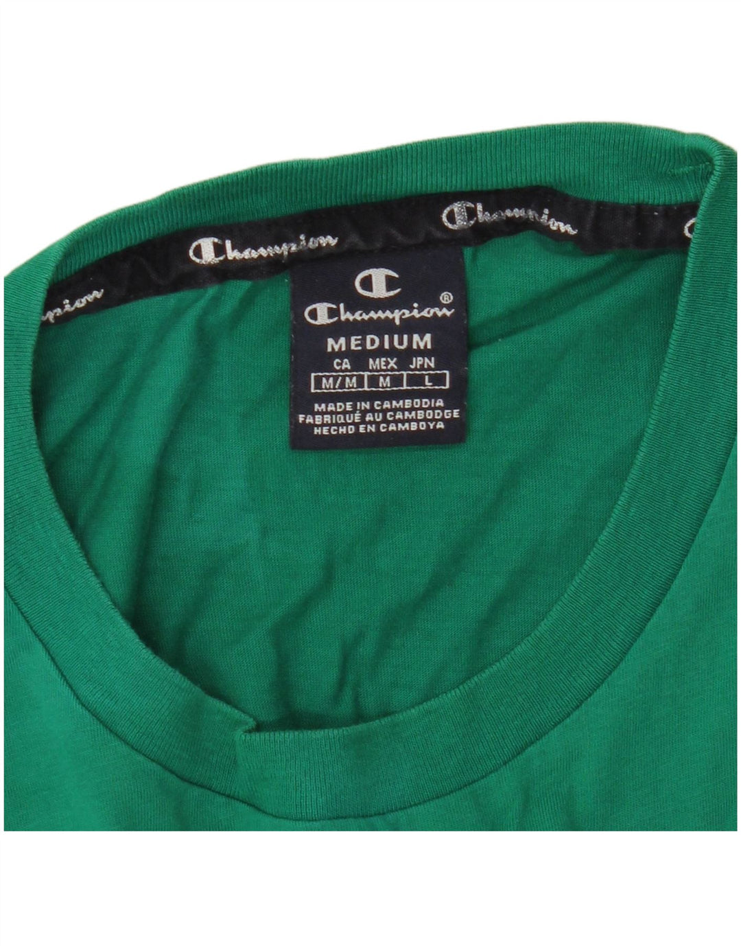 Camiseta gráfica masculina Champion Top médio branco colorblock