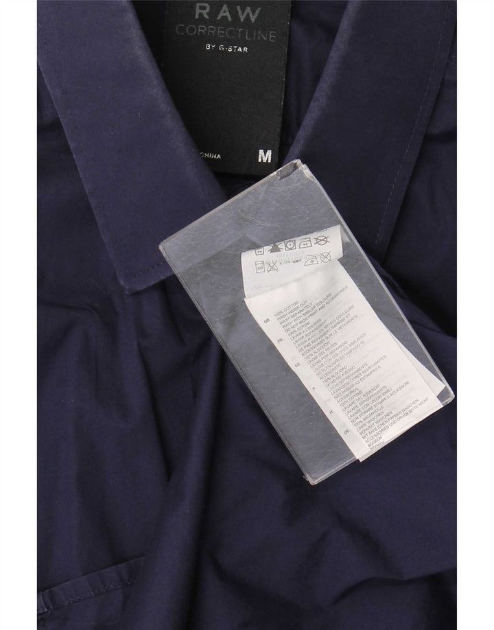 Camisa masculina de manga curta G-Star algodão azul marinho médio