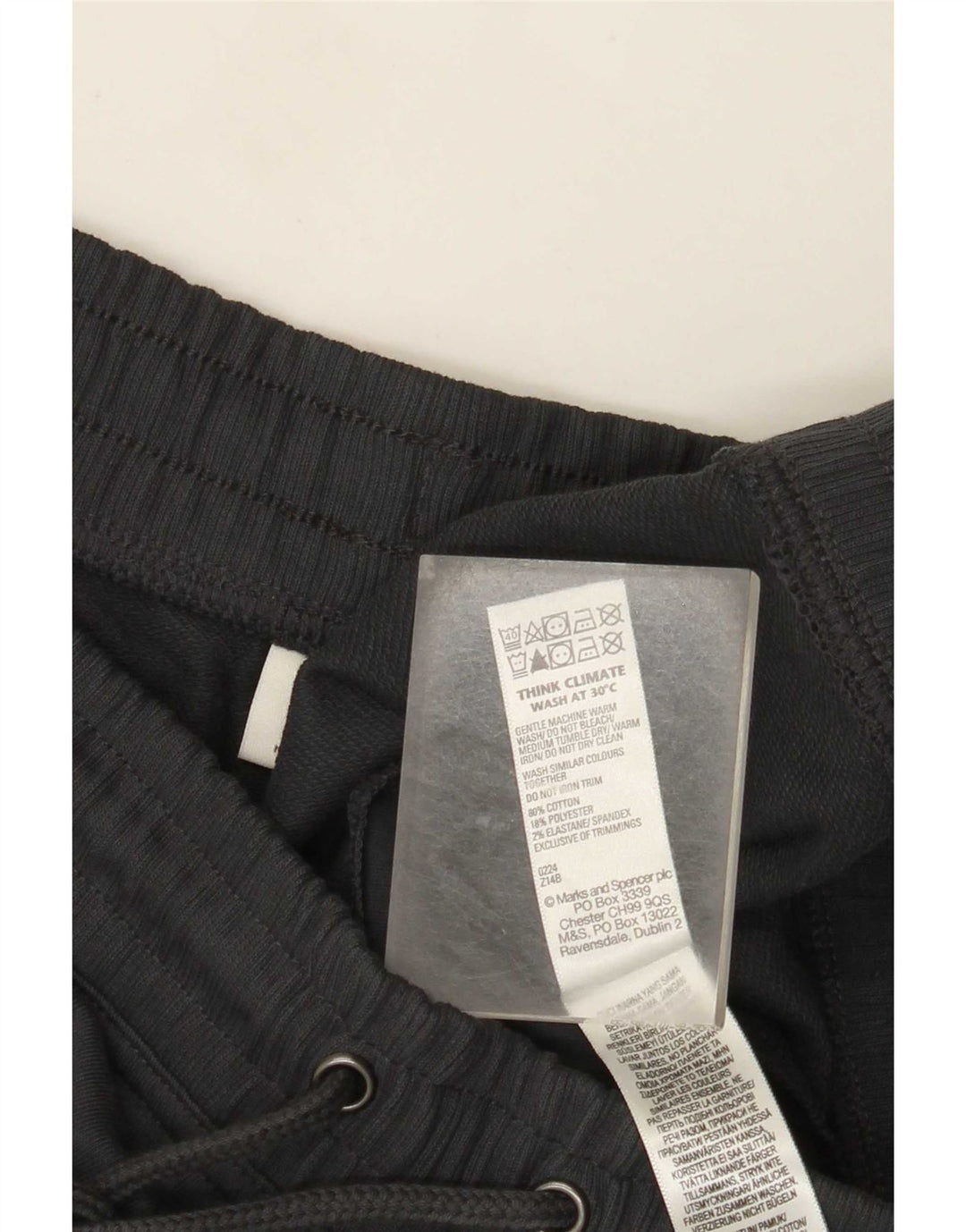 Calça de treino feminina Marks & Spencer Reino Unido 16 grande algodão cinza