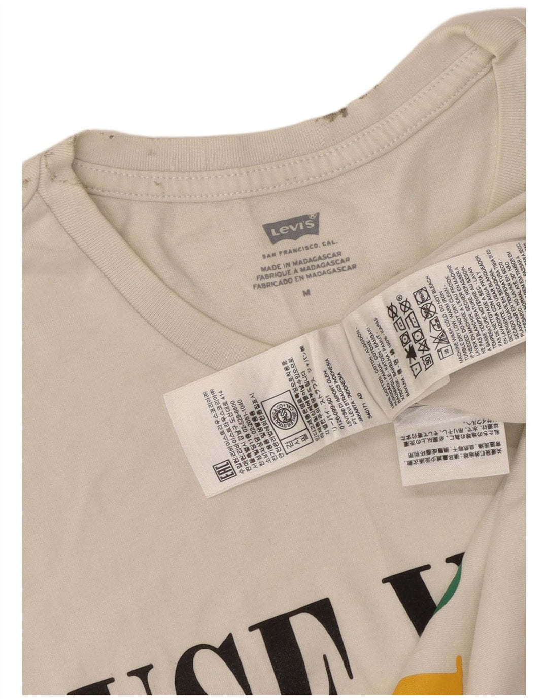 Colete gráfico masculino LEVI'S Top médio de algodão branco