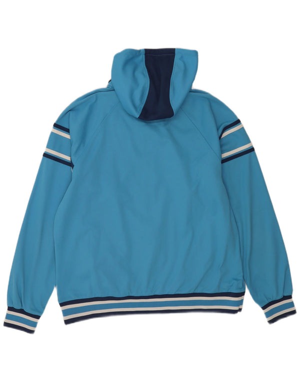 Asics Mens Hooded Tracksuit Top Jacket Grande Azul Listrado Poliéster