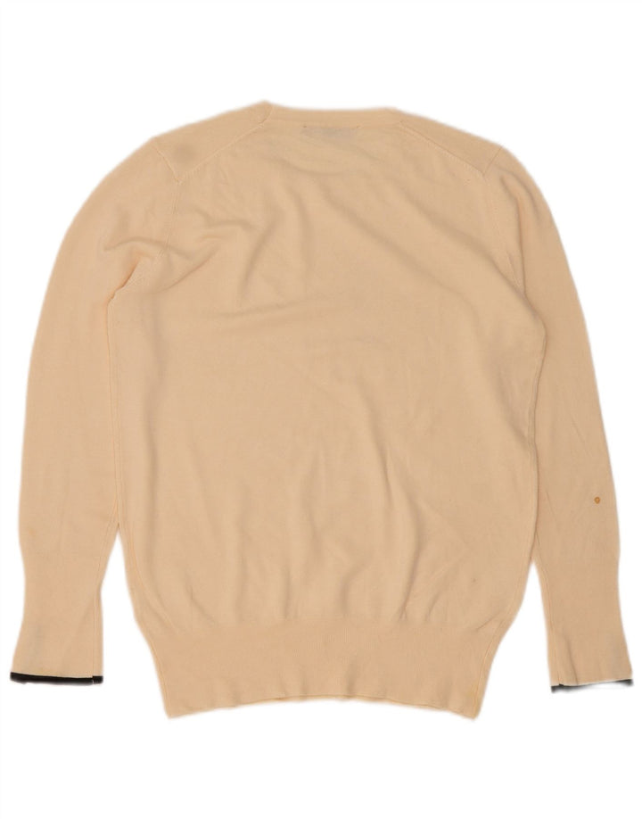 Zara Suéter feminino com gola redonda e gola redonda, tamanho grande, branco